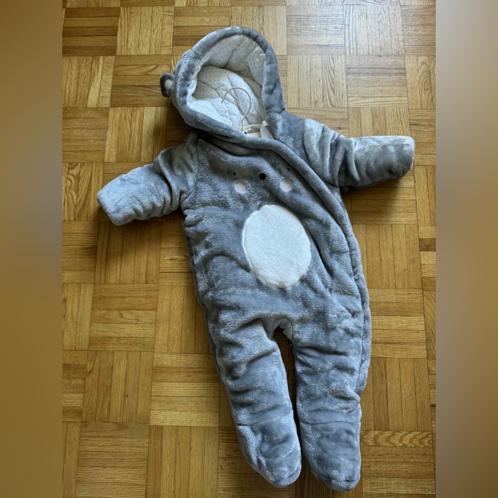 Fred and Flo Gray and White Baby Wintersuit